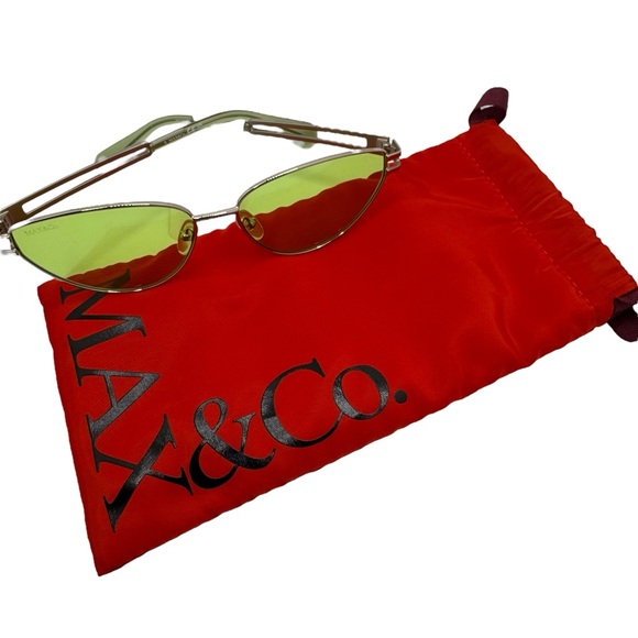 MAX&Co Green Triangle Sunglasses with Gold Arms - Picture 10 of 12